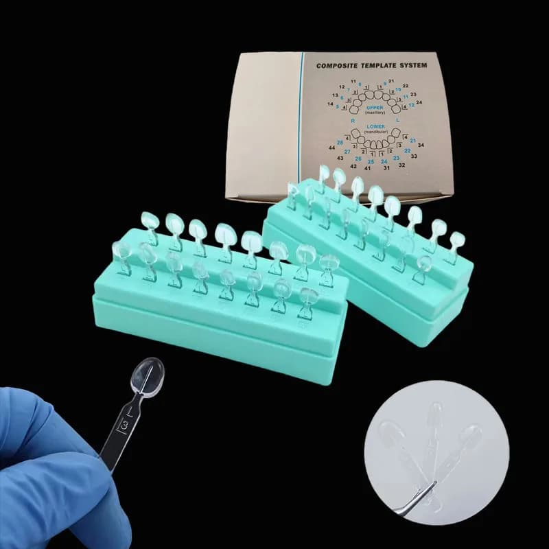 Set of 32 Pieces of Prints in Composite Resin Photopolymerizable for Dentali Faces, M/L Kit for Front Tooths, Dental Whitening