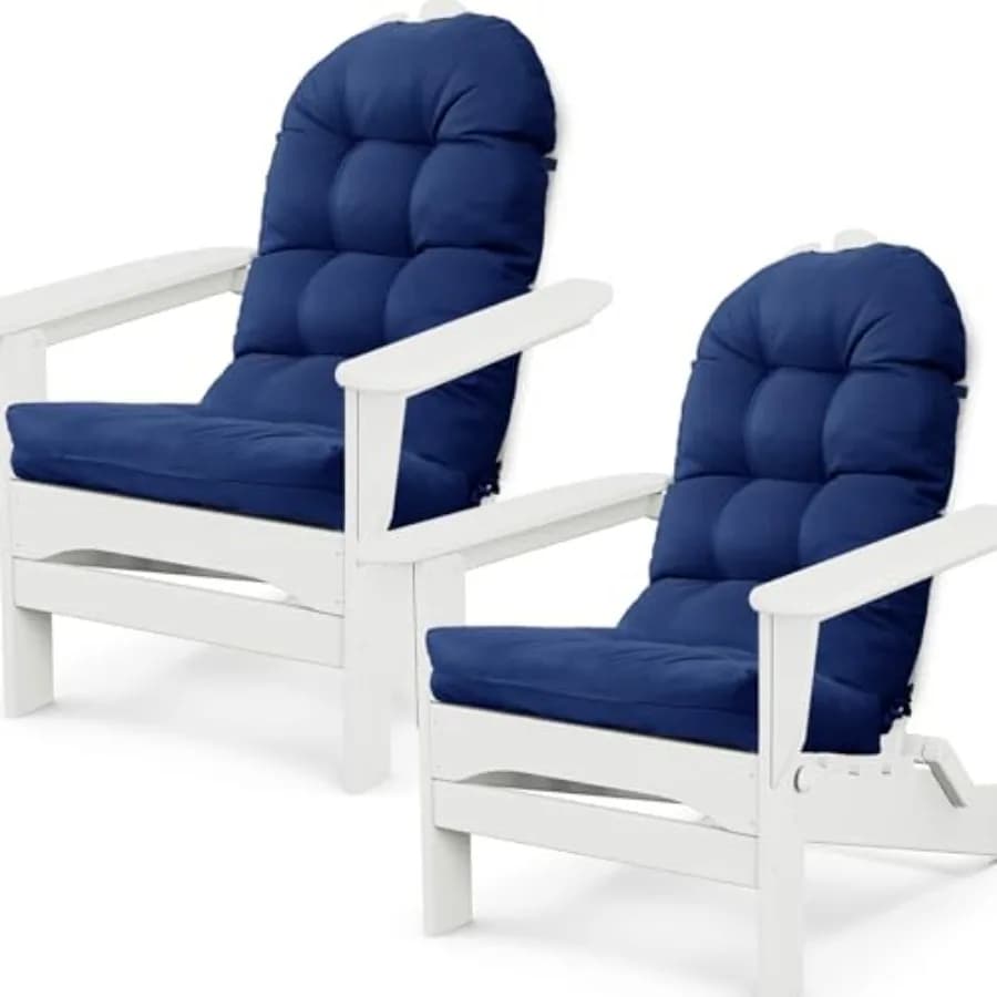 Set di 2 cuscini per sedia Adirondack, spessi, per interni/esterni, per sedia a dondolo, con elastico in cotone PP, resistenti all'acqua, per patio.
