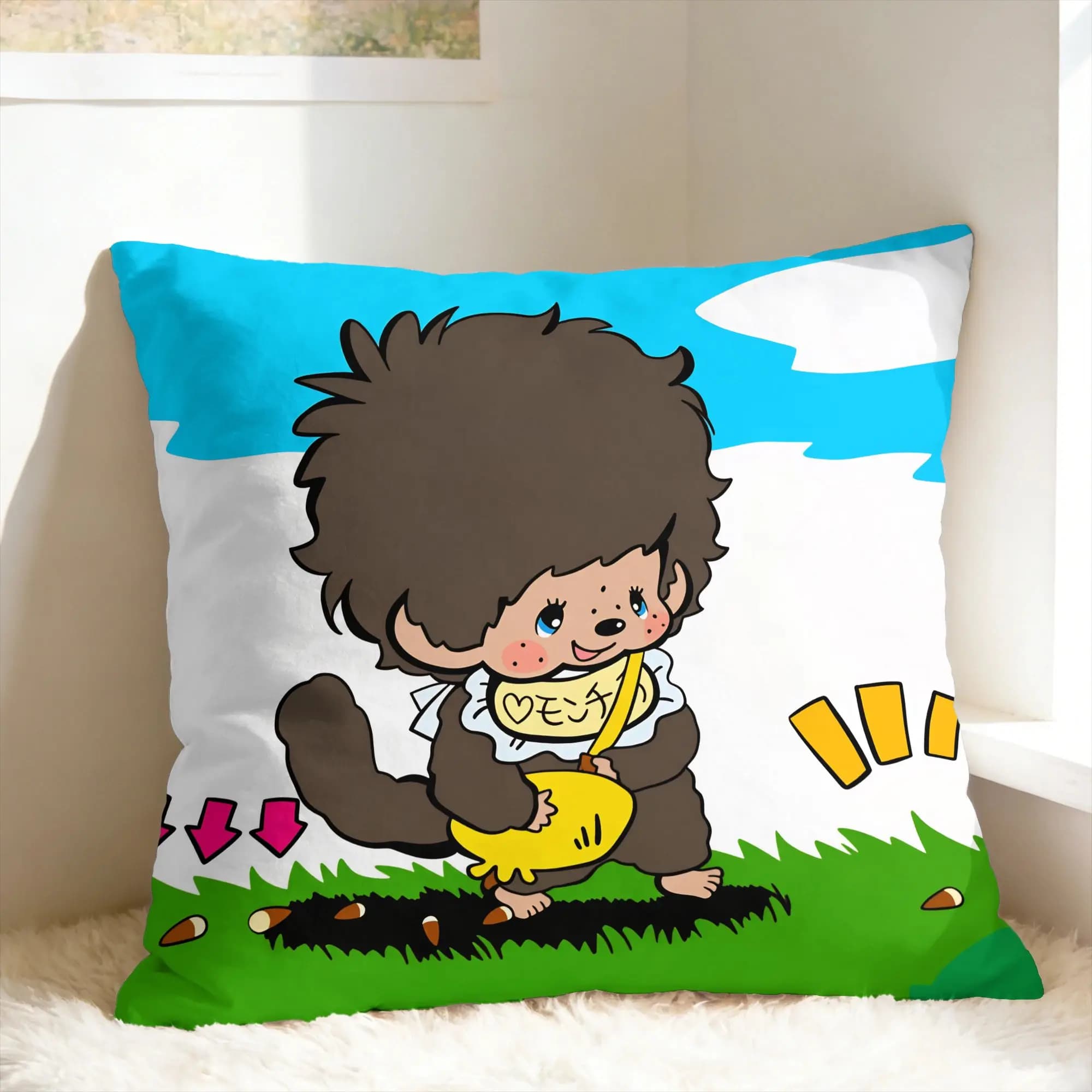 M-MonchhichiS Pillowcases Funny Pillow Case For Sofa Home Decor Square Pillow Cover