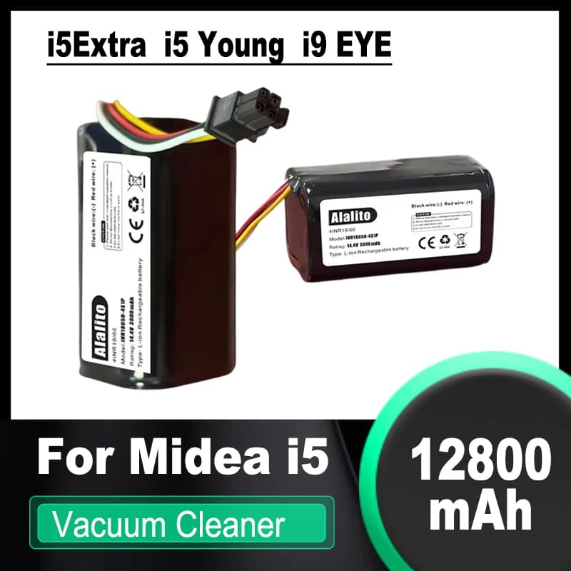 14.4V lithium-ion battery 12800mAh, for Midea i5 Young Extra i9 EYE i50pro robot vacuum cleaner battery BP14435A