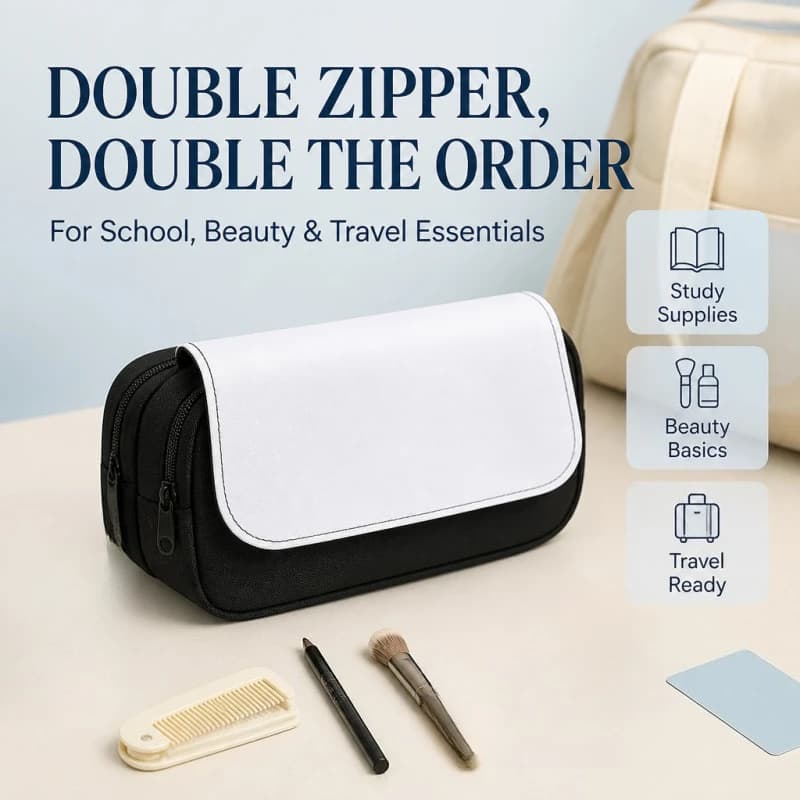 Storage Bag Blank Sublimation Bag Removable Makeup Bag Zipper Travel Toiletry Pouch DIY Craft Pencil Case Stationery Bag