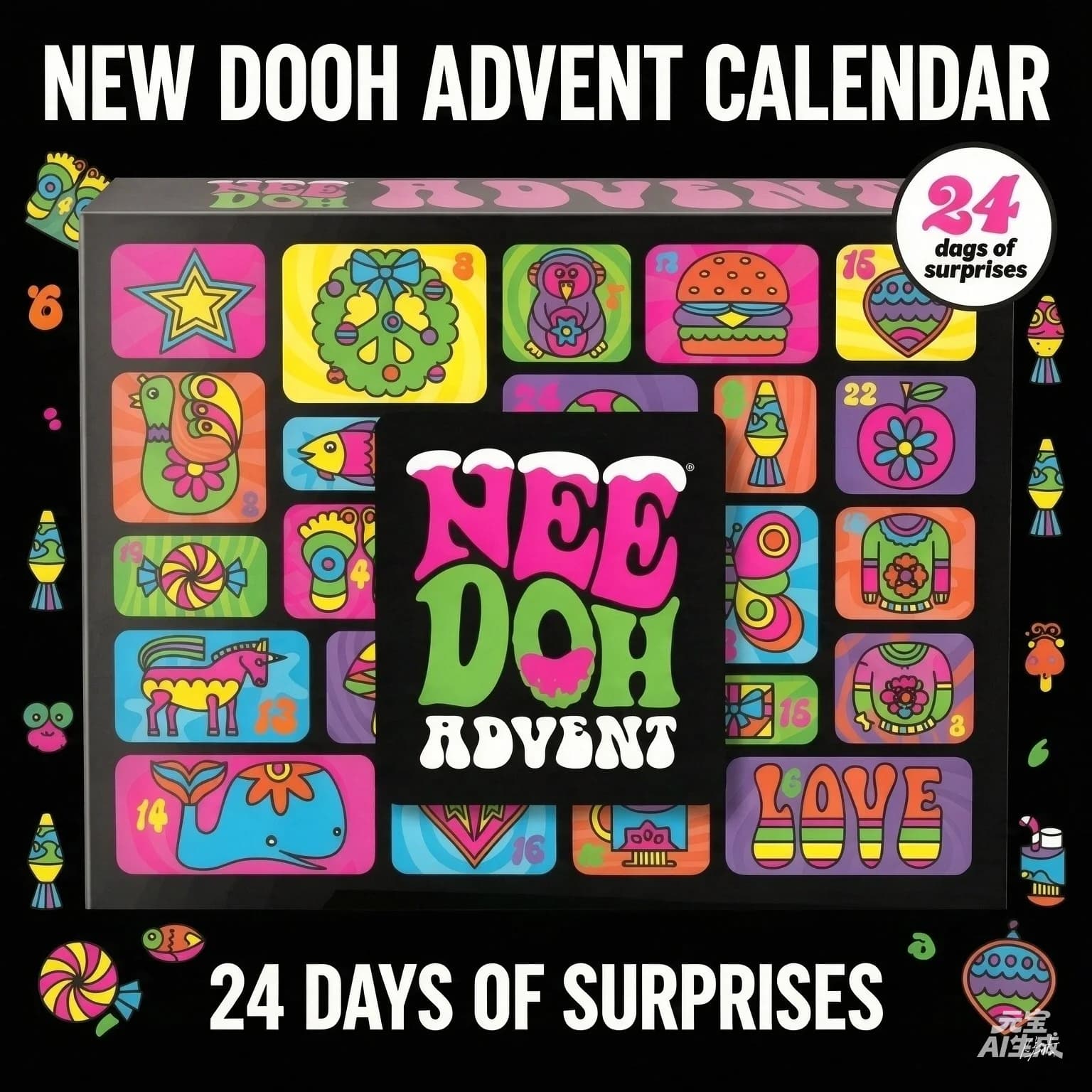 Christmas Advent Calendar Blind Box Needoh Nice Cube Squish Fidget Toy Sensory Stress Relief Anti‑Anxiety Gift