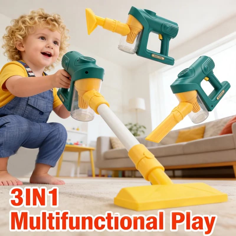Nuovo Set di Aspirapolvere Elettrico Giocattolo per Bambini, Gioco di Ruolo Educativo per Pulizie Domestiche, Regalo per Bambini e Bambine