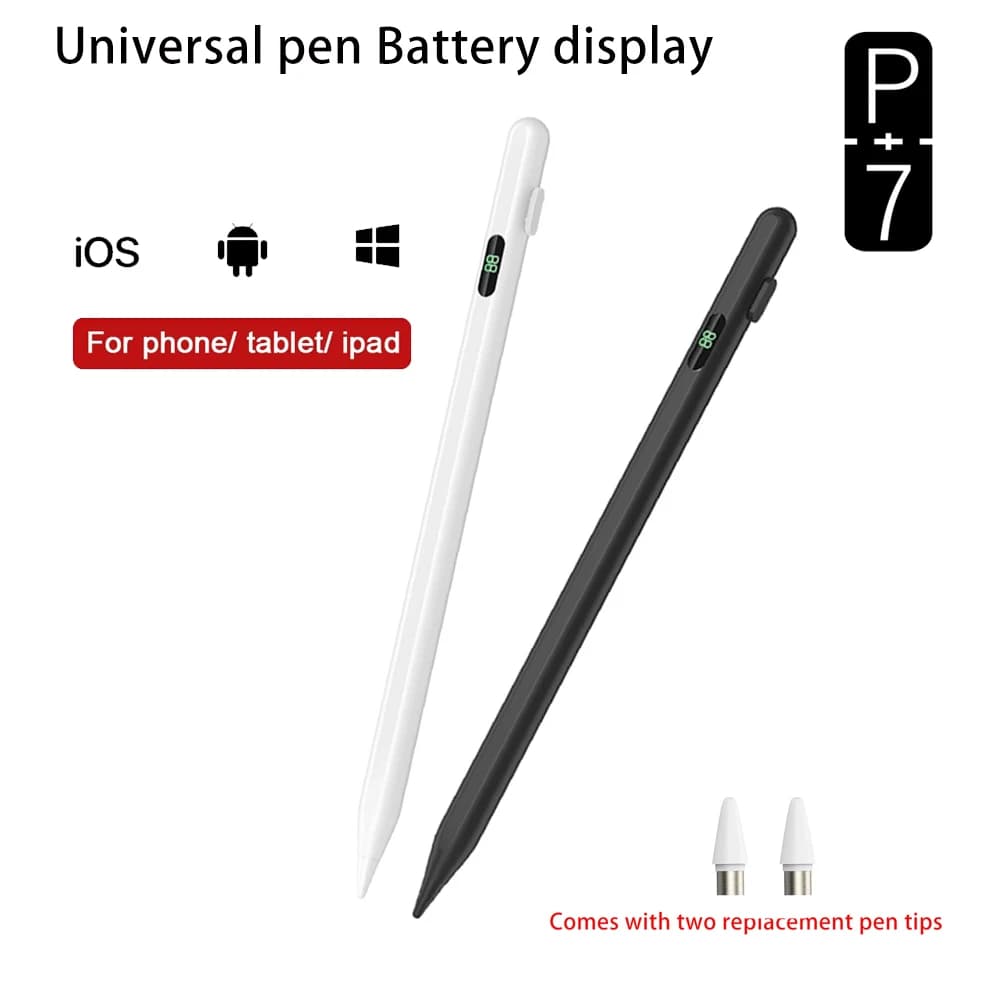P+7 Universal Stylus Battery Display Pen For Android IOS Screen Touch Pen For iPad Huawei Xiaomi Honor Tablet Stylu Penci