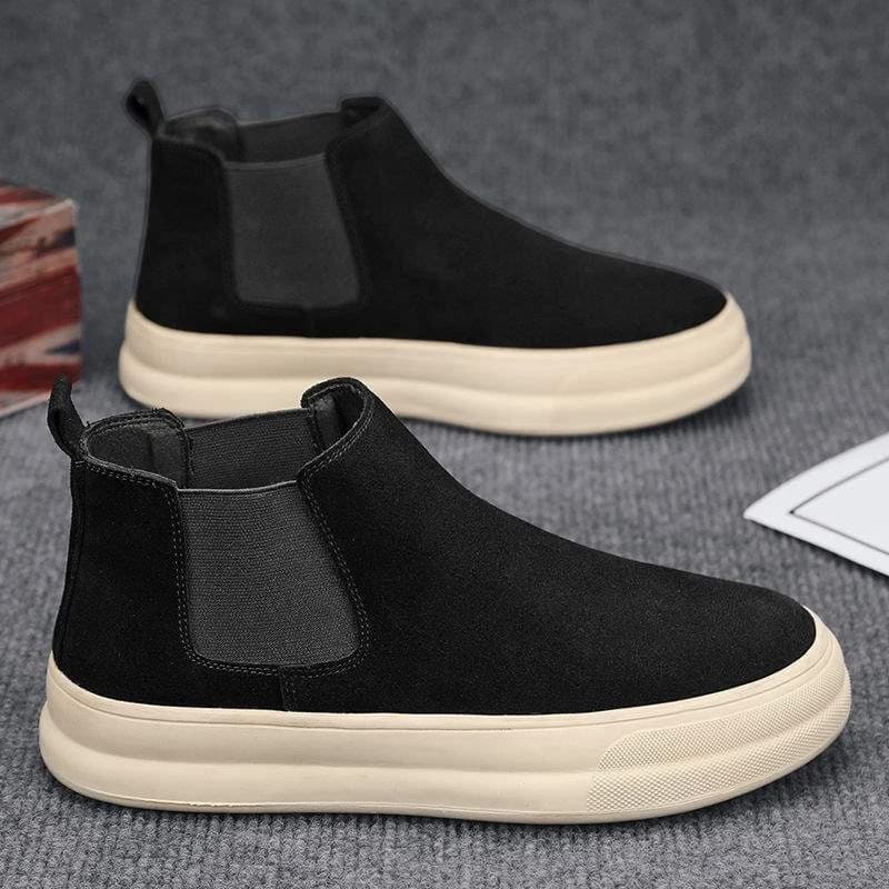 New mid-top casual versatile men's sneakers for autumn running, shock-absorbing and durable