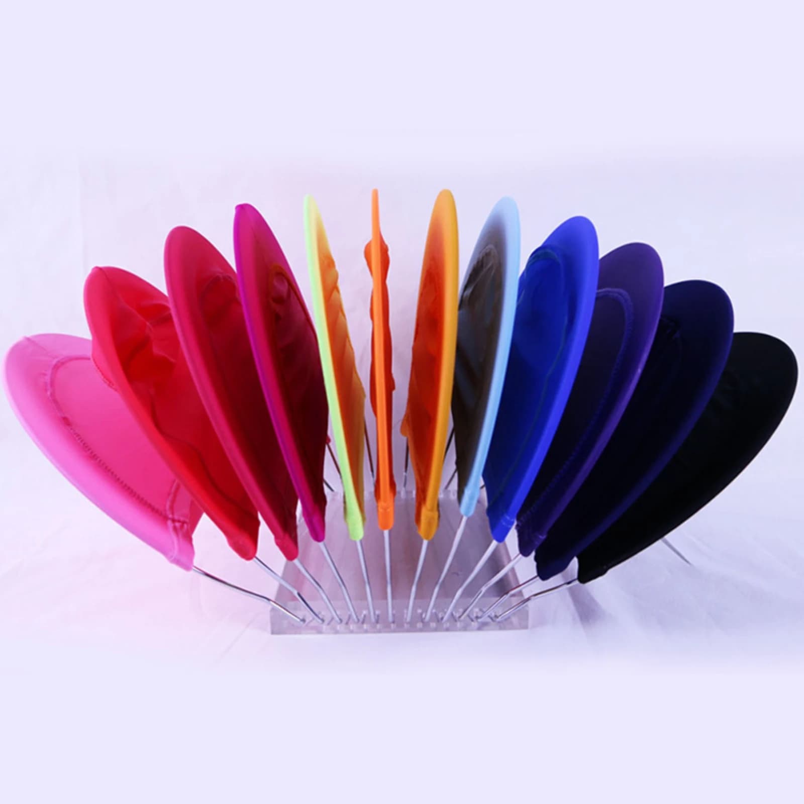 Swim Cap Display Rack Acrylic Swimming Cap Display Stand Stainless Steel Clear for Retailers, Sports Stores, Reception Counters
