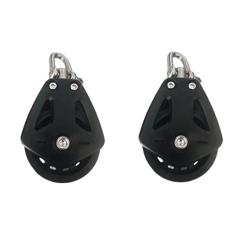 For Rope Runner 1500Lbs Stainless Steel Pulley Block 2 Pieces Marine Sailboat Yacht Rigging-AT36