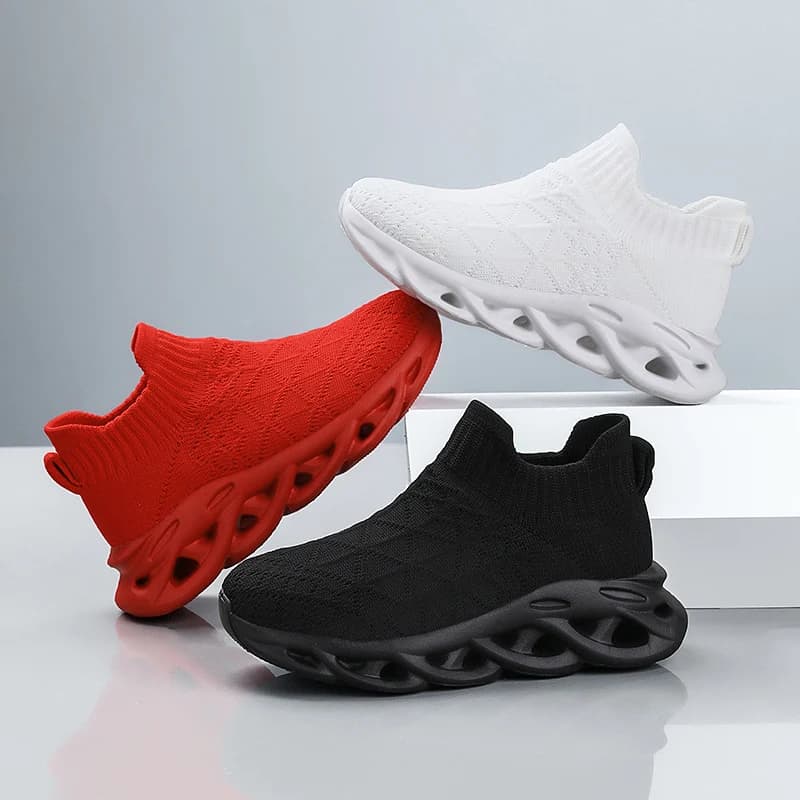 Sneakers per Bambini, Scarpe a Calzino per Ragazzi, Scarpe Sportive Traspiranti Leggere in Maglia alla Moda, Sneakers Casual Slip-on per Ragazzi