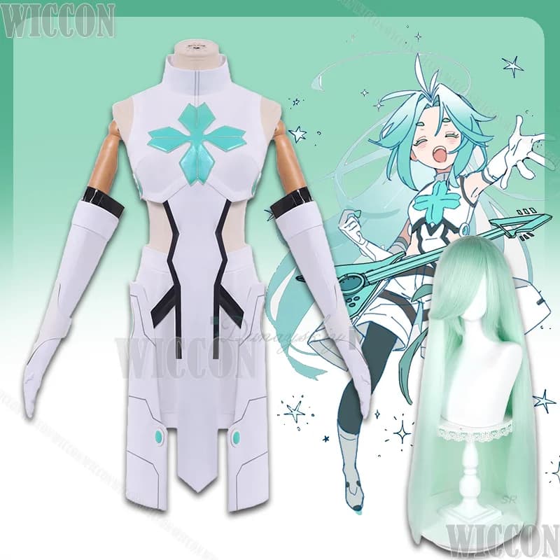 Anime To Be Hero X Lucky Cyan Cosplay Costume Wig Uniform Gloves Footwear Full Set Dress Woman Girl Halloween Comic With Role Game