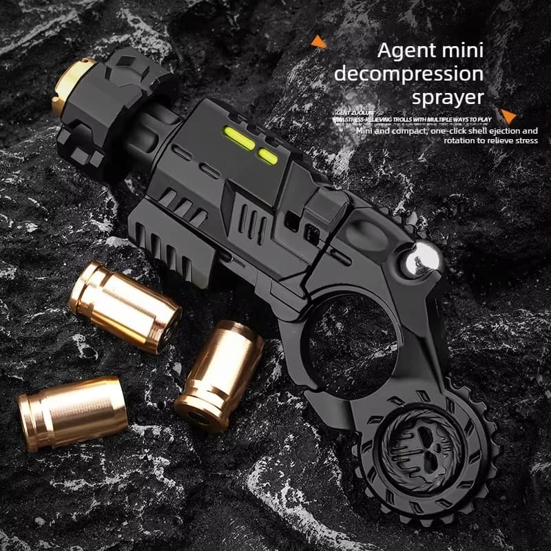 Mini Pistola Giocattolo in Metallo Antistress con Ejector, Fidget Spinner Meccanico a Cricchetto, Giocattolo Antistress