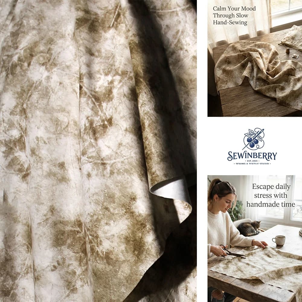 Vintage Botanical Eco Print Plant Dyed Fabric Stress‑Relief DIY Sewing Material For Bohemian Garment Making Home Textile Craft