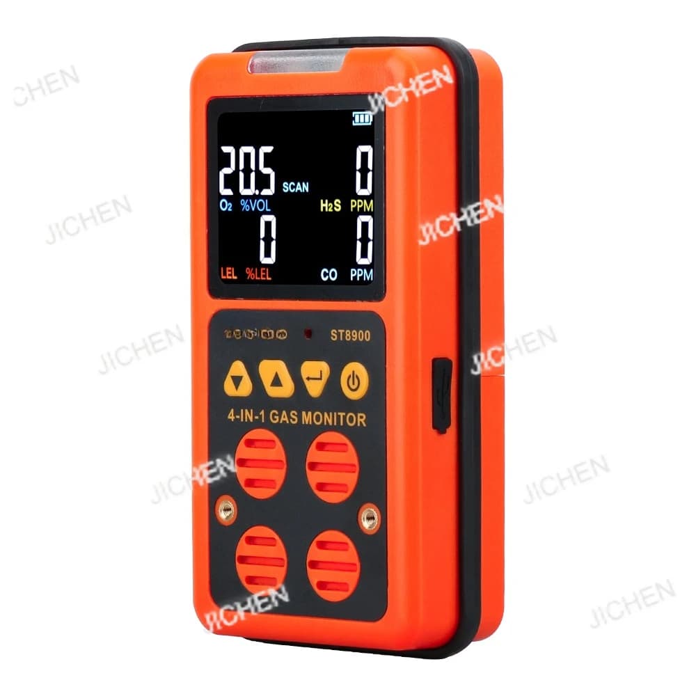 Rilevatore di gas 4 in 1 Monitor di gas multifunzionale Ossigeno O2 Idrogeno Solfuro H2S Monossido di carbonio CO Analizzatore di gas combustibile