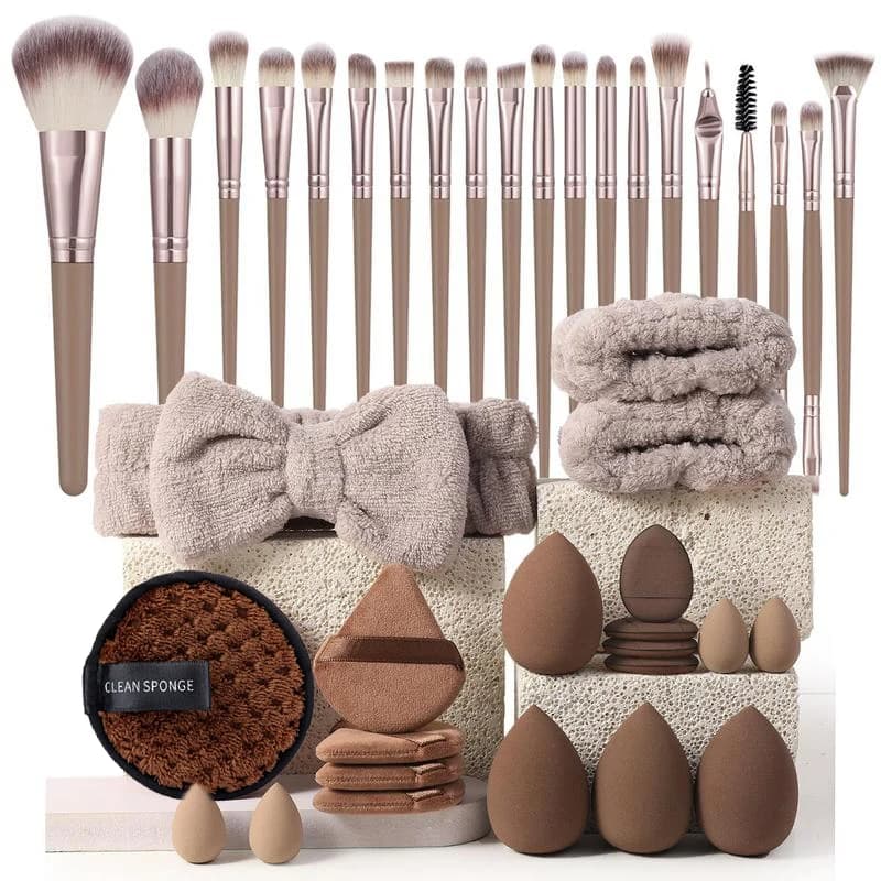 20/40 piece makeup brushes and sponge set Professional makeup brush set Triangular powder tool set