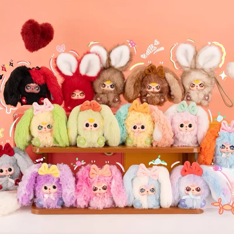 Baby Three Alice Rabbit Town Series Vinile Peluche Scatola cieca misteriosa Simpatica bambola morbida Borsa Kawaii Portachiavi con ciondolo Giocattolo Regali divertenti