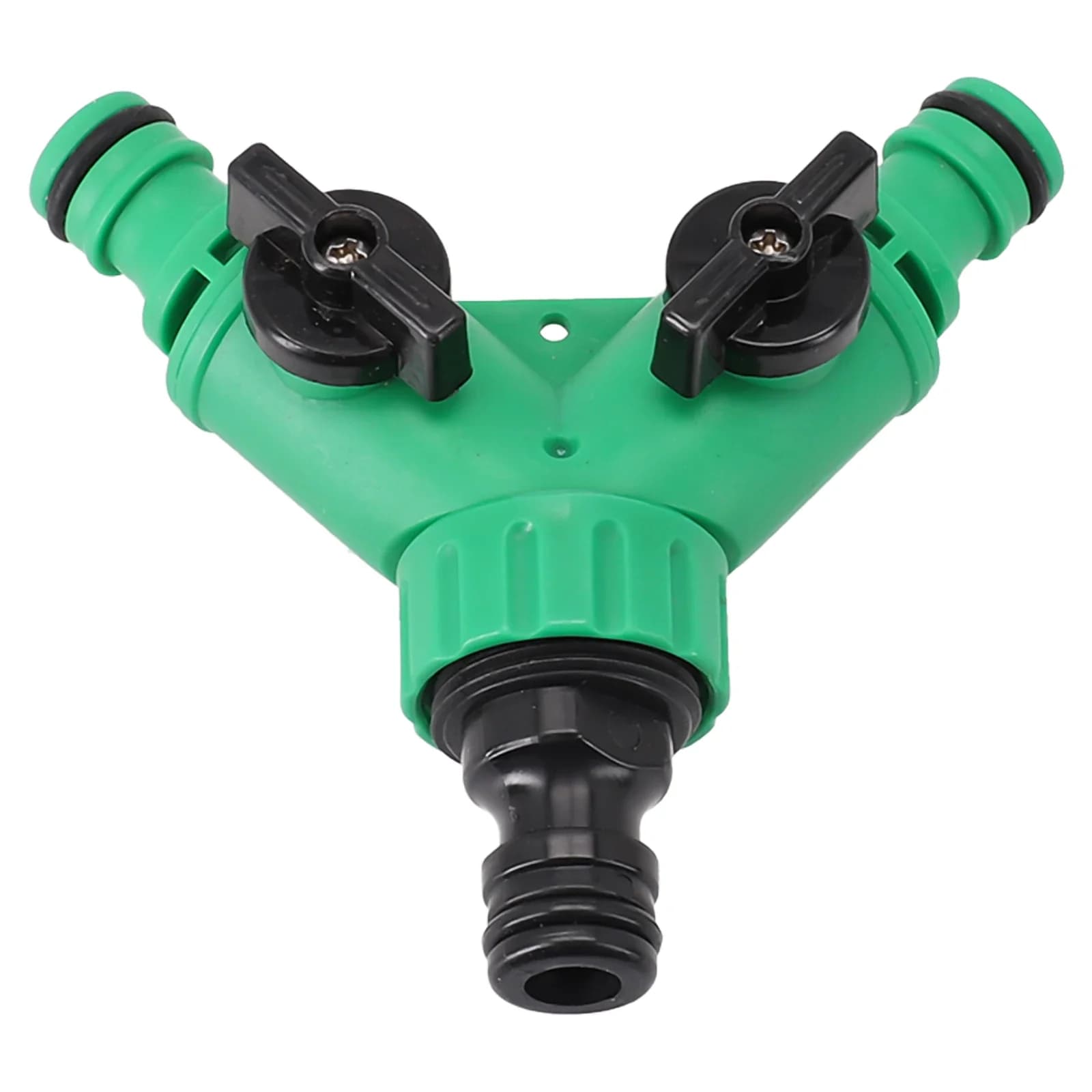 Garden Water Splitter Y Connector 2-Way Valve with Switch - Quick Plastic Adapter for Faucet Irrigation Flower Landscaping