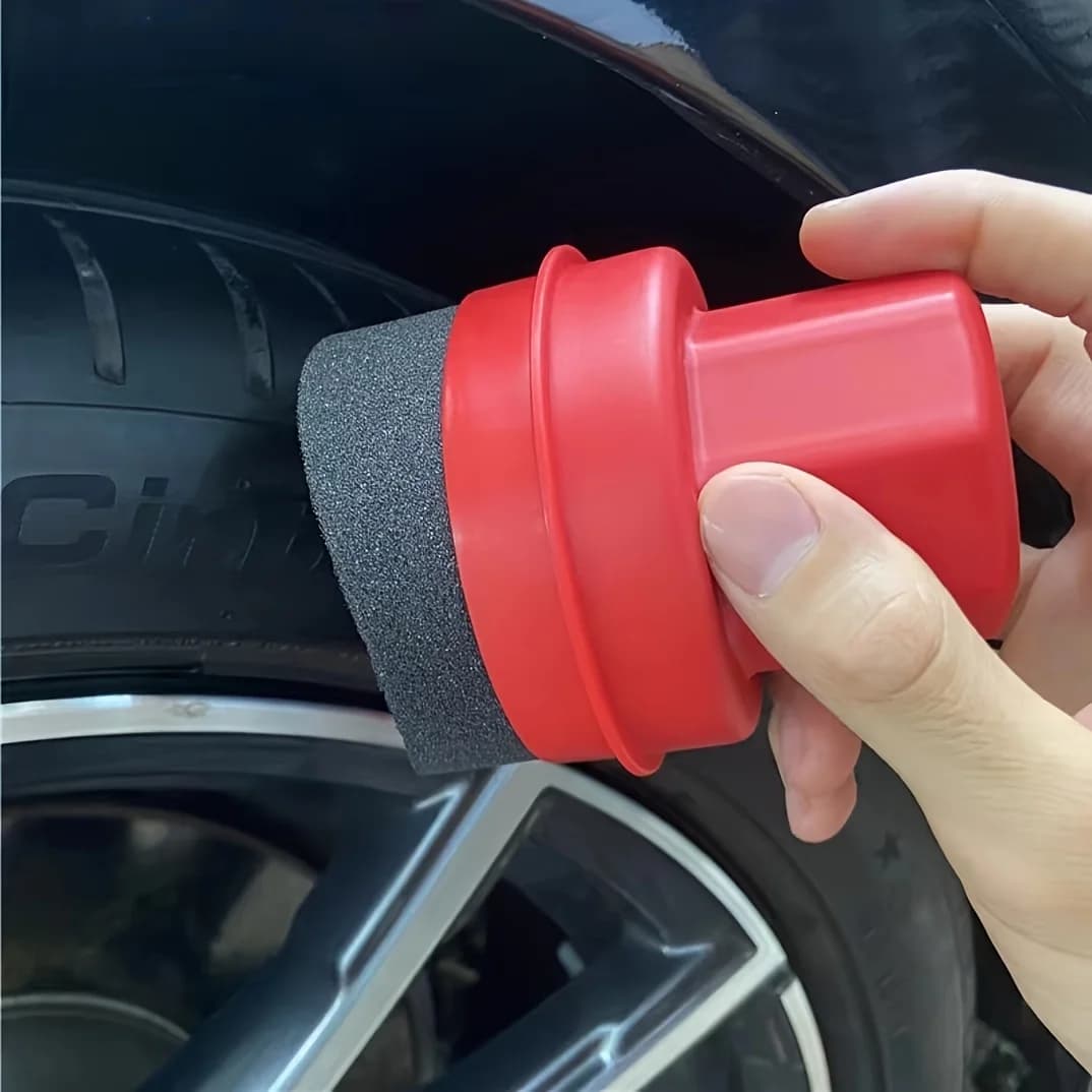 1 spugna curva per indurimento rapido, portatile con coperchio, per carrozzeria, lucidatura pneumatici, spugna per ceratura, applicazione olio, spugna per pulizia