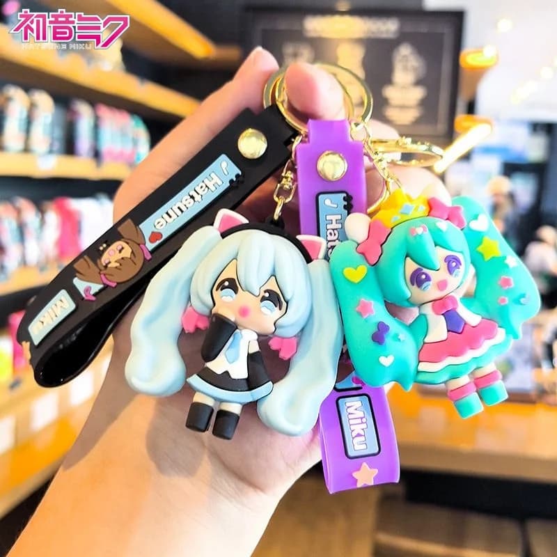 Hatsune Miku Keychain Cartoon Cute and Fun Ins Style Anime Doll Bag Pendant Cartoon Trinket Car Hanger Backpack Pendant Gift