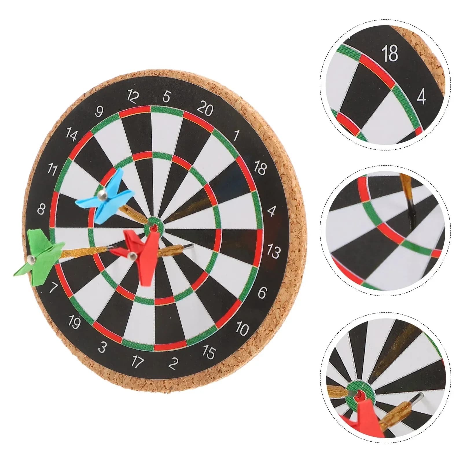 1Set Miniature Dartboard Model with Steel Tip Darts Dollhouse Leisure Game Home Office Layout Decor