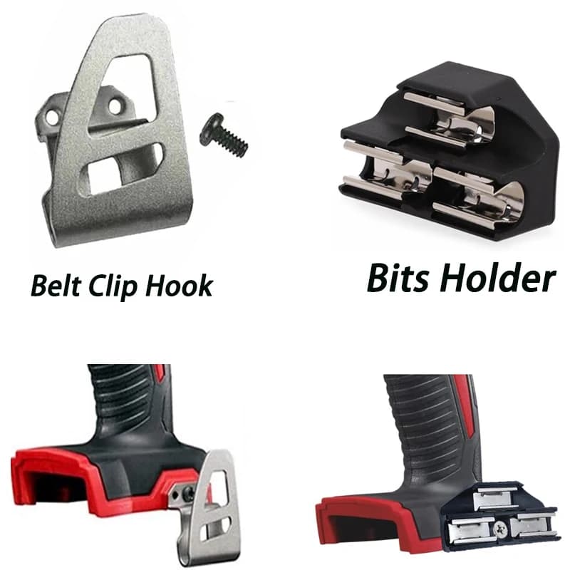 Supporto per punte e kit di ganci per Clip da cintura per Milwaukee 18V trapano a batteria supporto per punte per cacciavite a percussione ganci Clip accessori per utensili elettrici