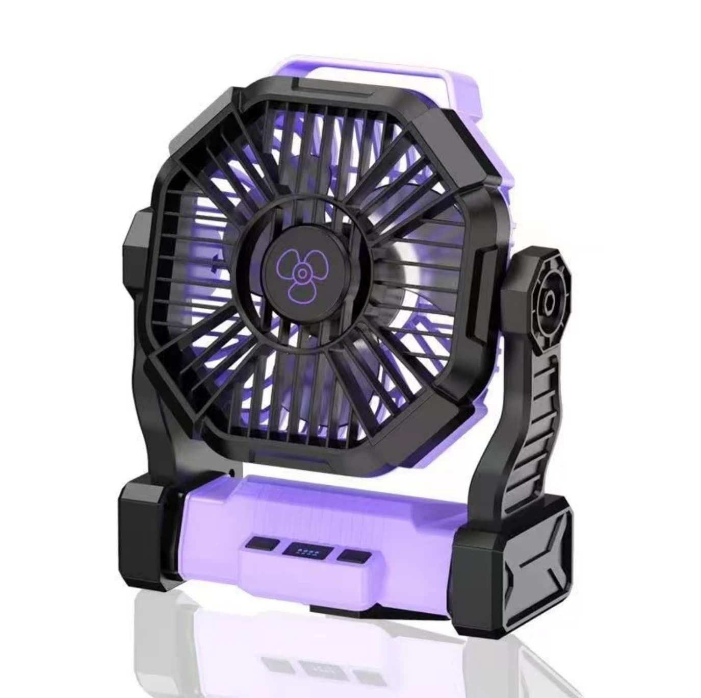 5-in-1 Outdoor Camping Fan - Rechargeable LED Light, Cooler & Power Bank, Portable Handheld/Desk/Hanging Fan for Camping)