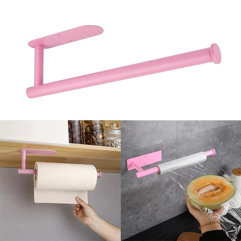 Porta asciugamani di carta in metallo senza trapano, dispenser di fazzoletti da cucina rotondi quadrati, porta carta igienica per montaggio a parete per bagno