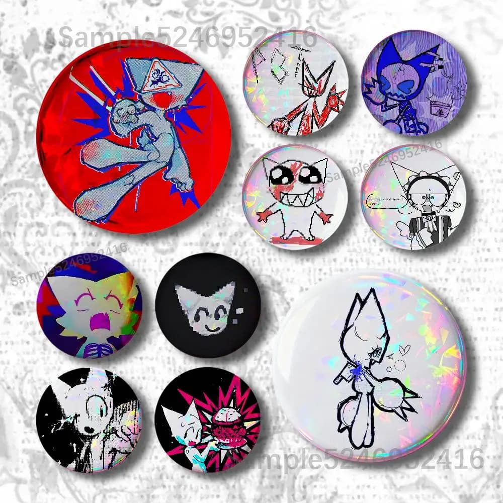 F-Femtanyl MAN BITES DOG Creature Button Pin Collar Brooch Creative Clothes Jewelry Decor Metal Gift Hat Badge Lapel