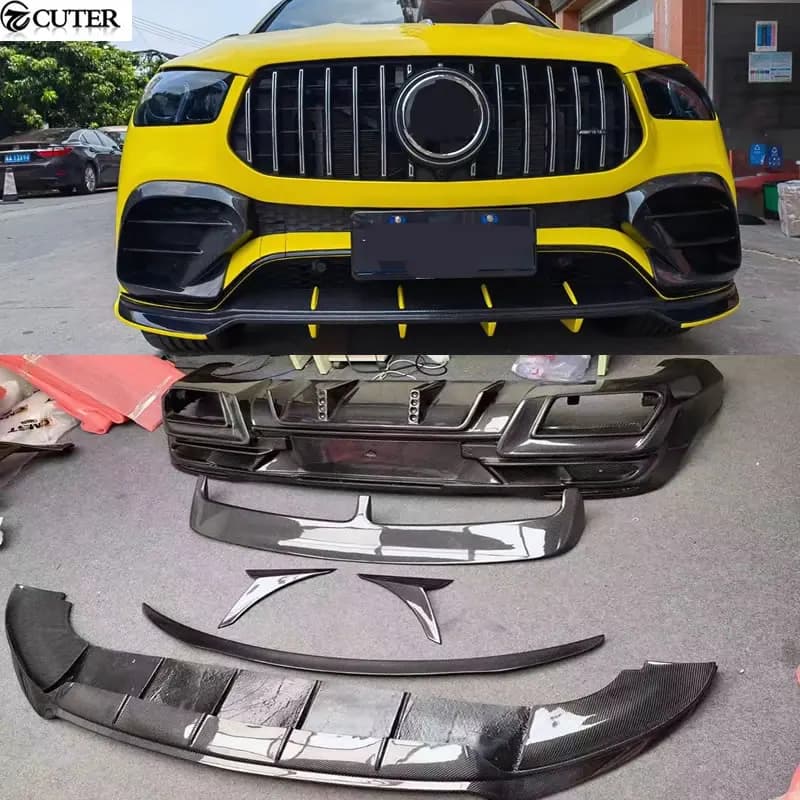 W167 C167 GLE Coupe Gle63 GLE53 Carbon Fiber Front Lip Rear Diffuser Rear Spoiler Engine Hood for Benz W167 GLE Car Body Kit