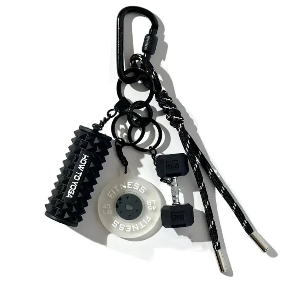 Detachable barbell plates Key rings Water cups Dopamine simulation Keychain with handlebars INS Creative fitness series Friends with pendant