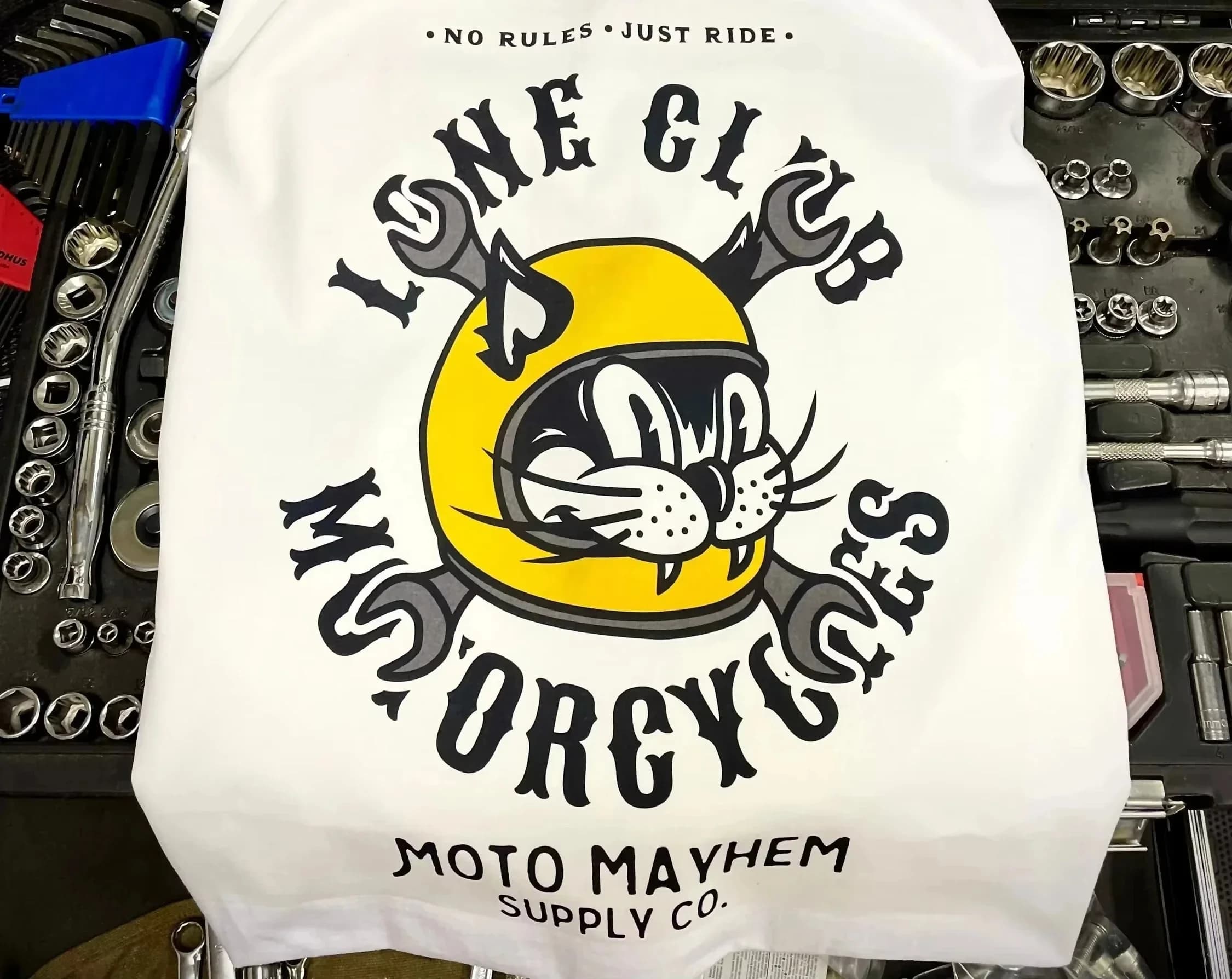 New Lone Motorcycle Club Bicycle Men's and Women's Cotton T-Shirt Fashion Large Size Top Casual Short Sleeve New Arrival T-Shirt