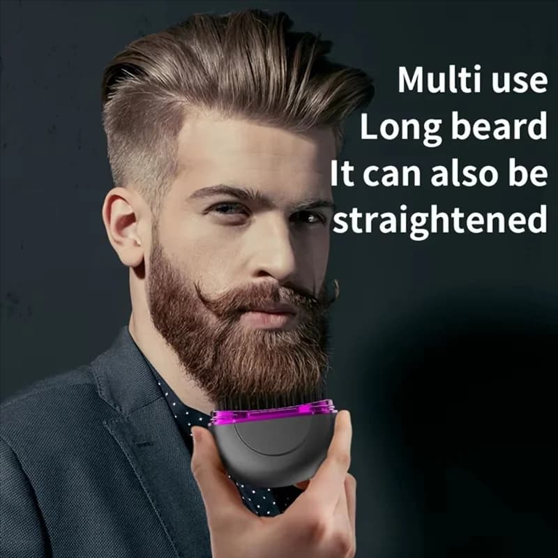 A01F-Spazzola for smoothing hair and rechargeable portable ion beard wireless, mini styler for hair