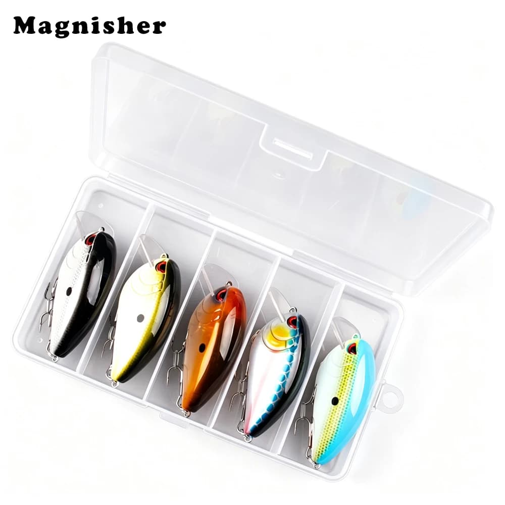 Magnisher 5PCS/BOX 7cm 12.5g Crankbait Wobbles Hard Baits with Inserted Lip Quality Fishing Lures Cranking Baits for Bass Tackle