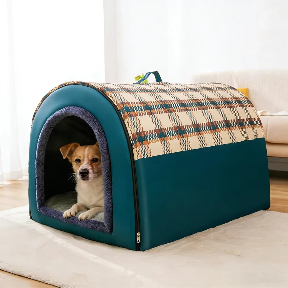 Nuova Cuccia Invernale per Cani, Calda e Spaziosa, per Cani di Taglia Grande, Chiusa, Rimovibile, per Tutte le Stagioni, per Cani Dorati