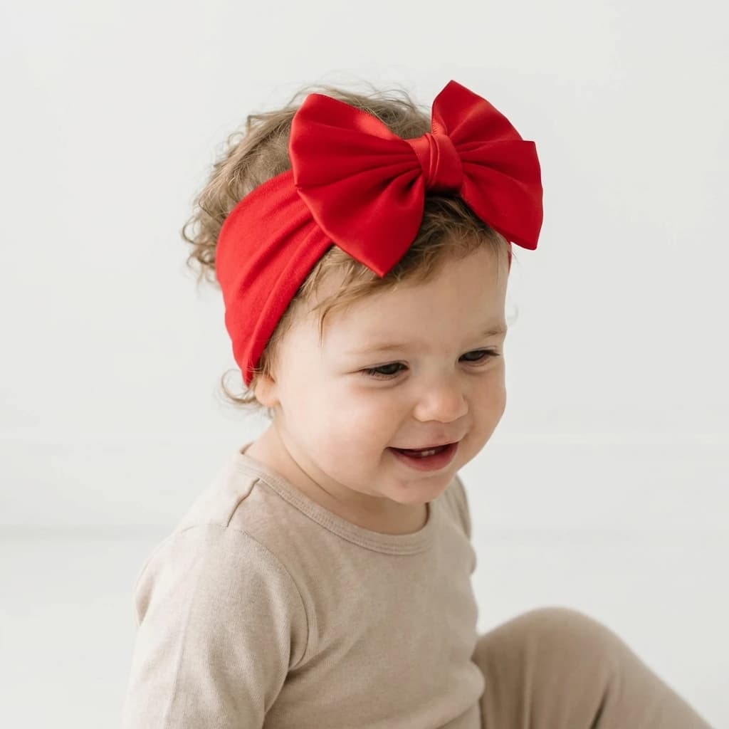 Nuovi Accessori per Capelli in Morbido Nylon per Neonati - Fascia Elastica con Fiocco Largo per Bambine, Adatta a Tutte le Stagioni