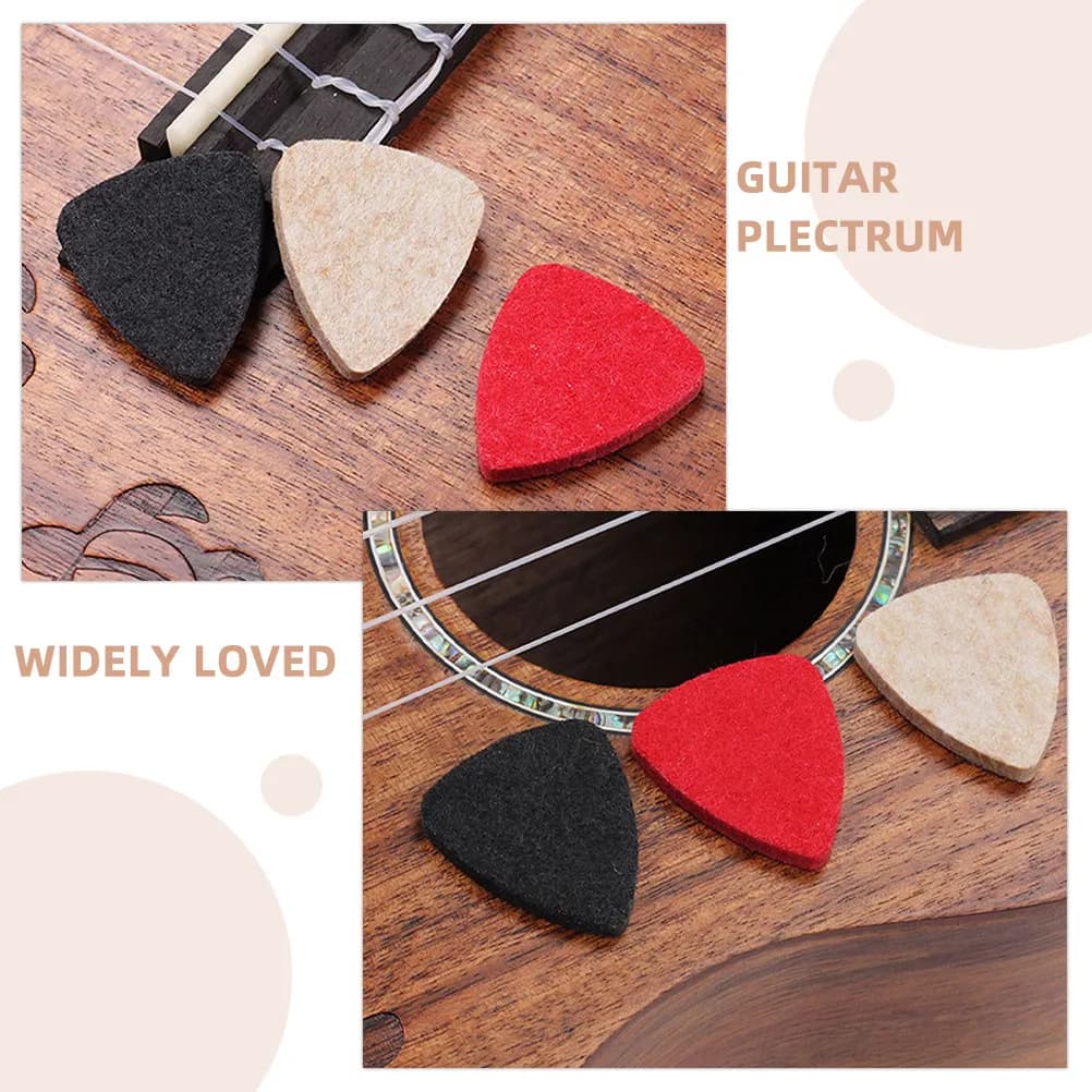 Set di 6 Plettri in Feltro di Lana Vivaci per Chitarra Elettrica, Acustica, Ukulele, Banjo e Mandolino