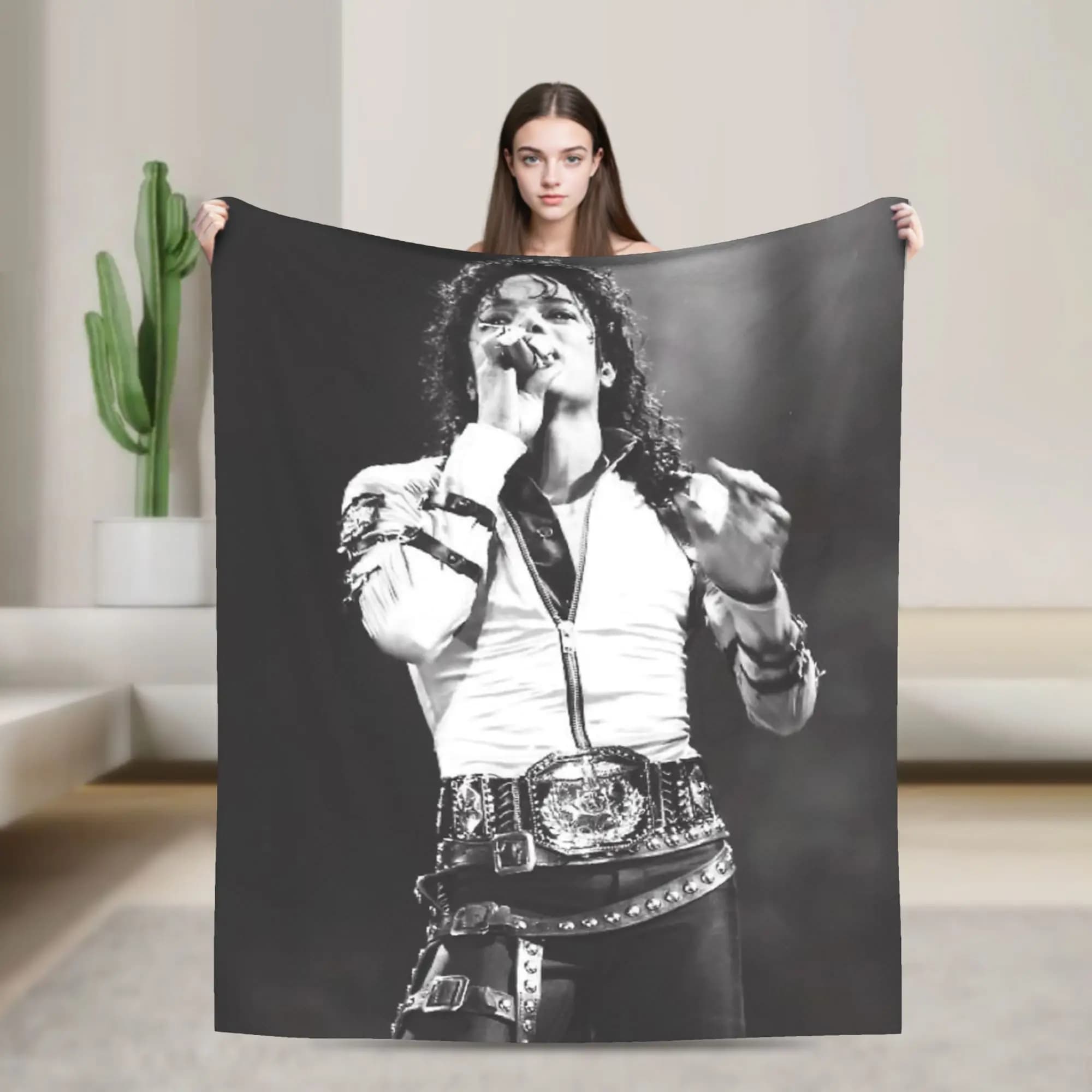 Michaels Jacksons MJ Blanket Fleece Winter Portable Super Warm Throw Blankets for Sofa Travel Bedding Throws