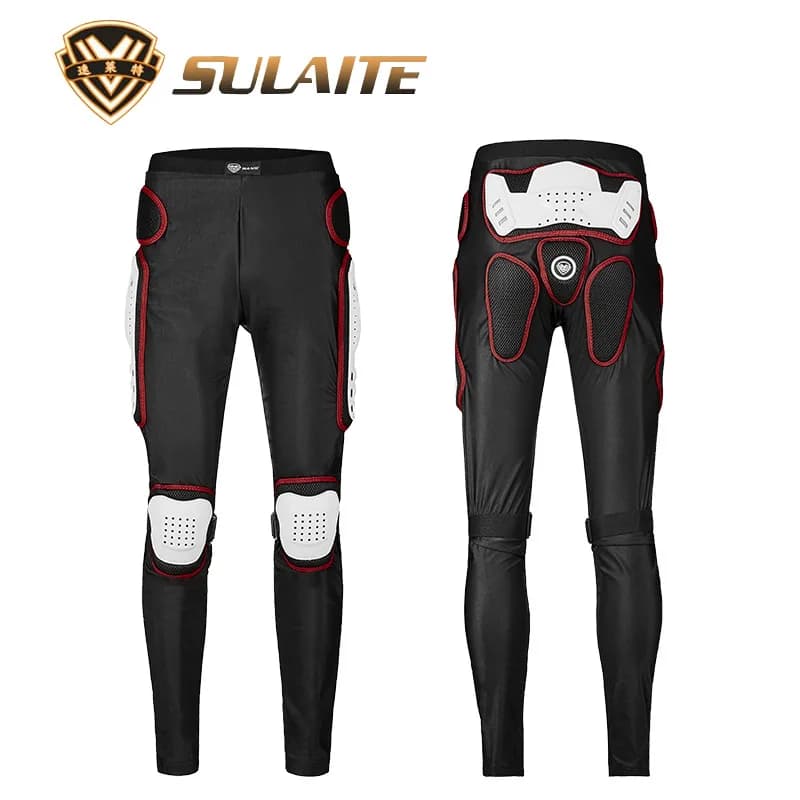 SULAITE Pantaloni per armature da moto Pantaloni da motocross Armatura lunga Cavallo al ginocchio Protezione per l'anca Pantaloncini per attrezzature da corsa per moto