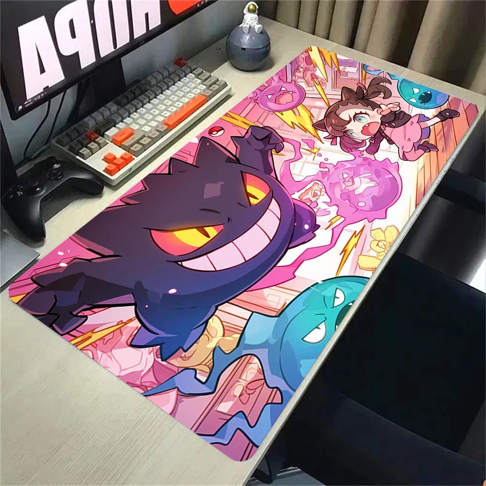 Tappetino per Mouse Cartoon Kawaii XXL, Grande Tappetino da Scrivania per Gamer, Tappeto in Gomma per Tastiera e Mouse, P-Pokemons
