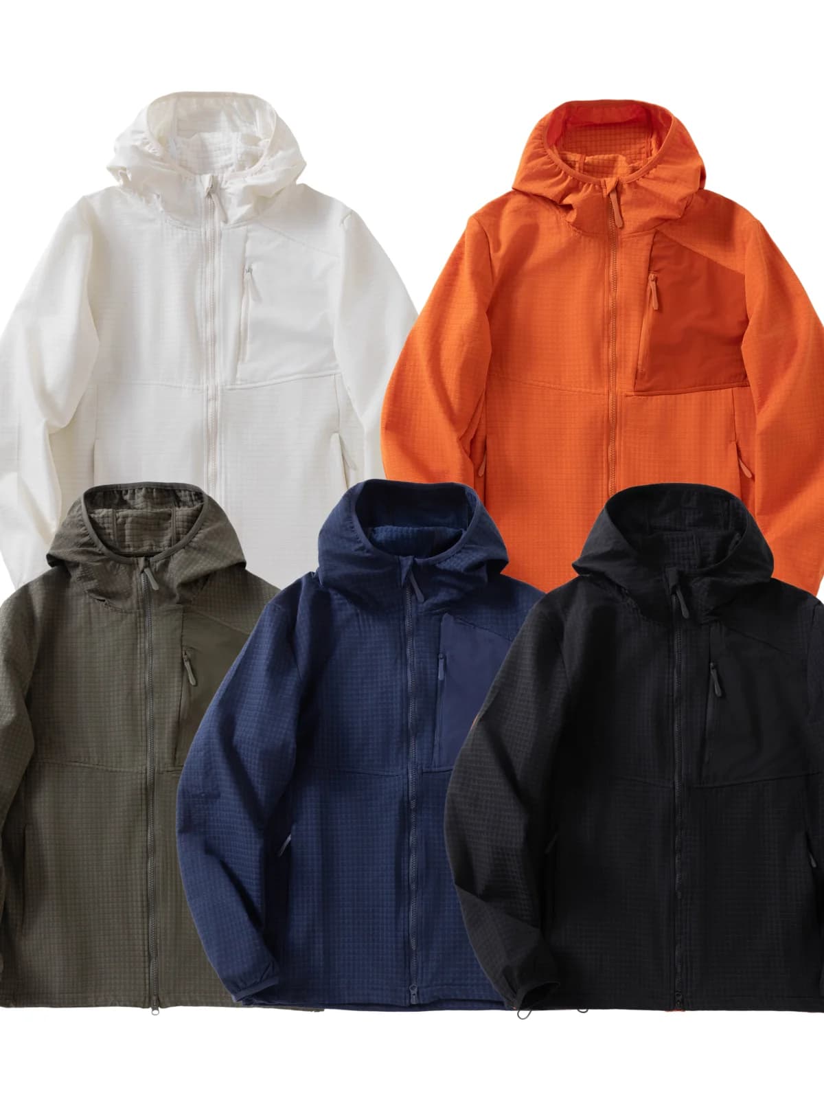 Couples Outdoor Windproof Waterproof Breathable Hooded Soft Jacket Casual Spring Autumn Men's Long Sleeve Zipper Coat
