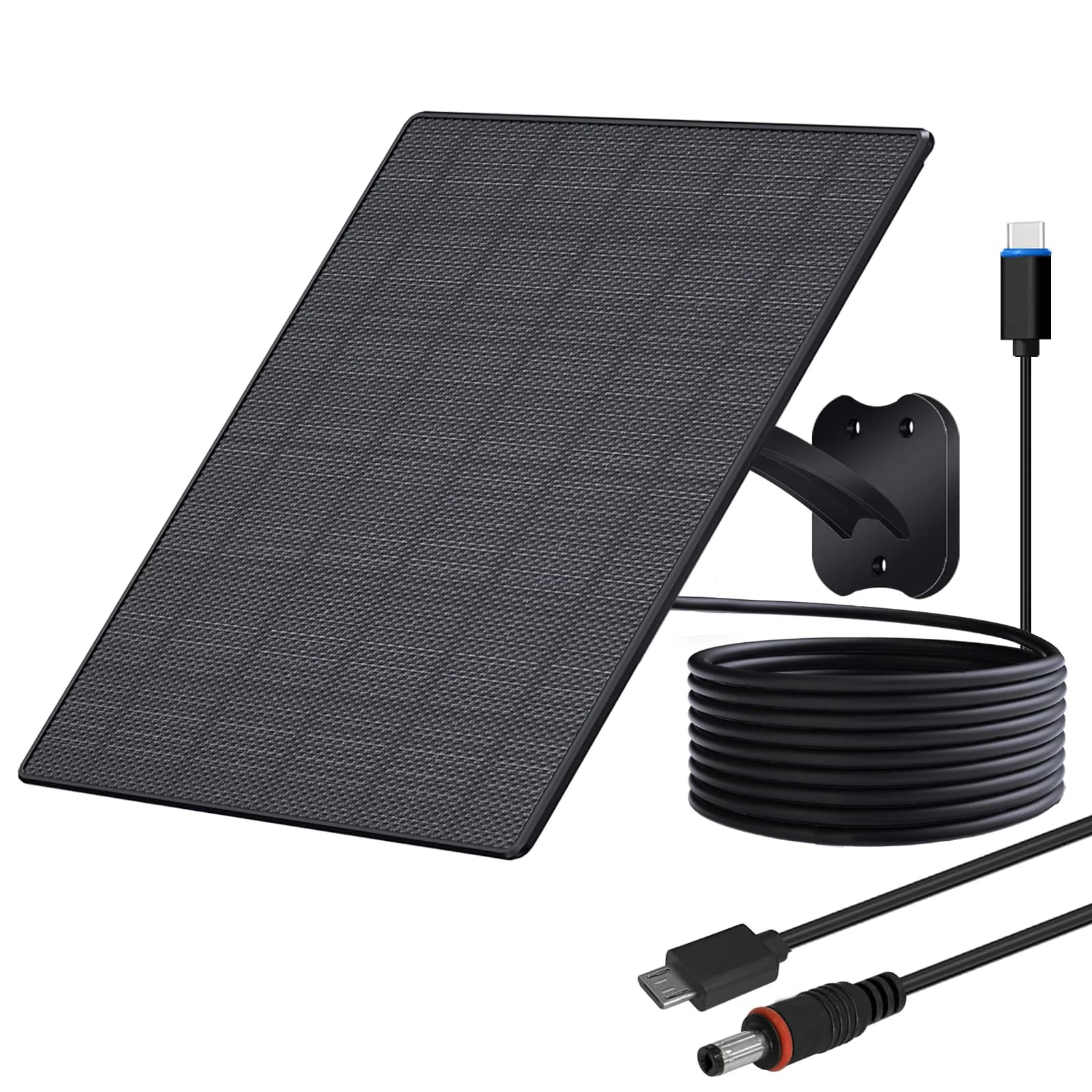 New 10W Monocrystalline Solar Panel for Off‑Grid Outdoor Monitoring Devices 360° Adjustable Wall‑Mount Photovoltaic Charger Kit