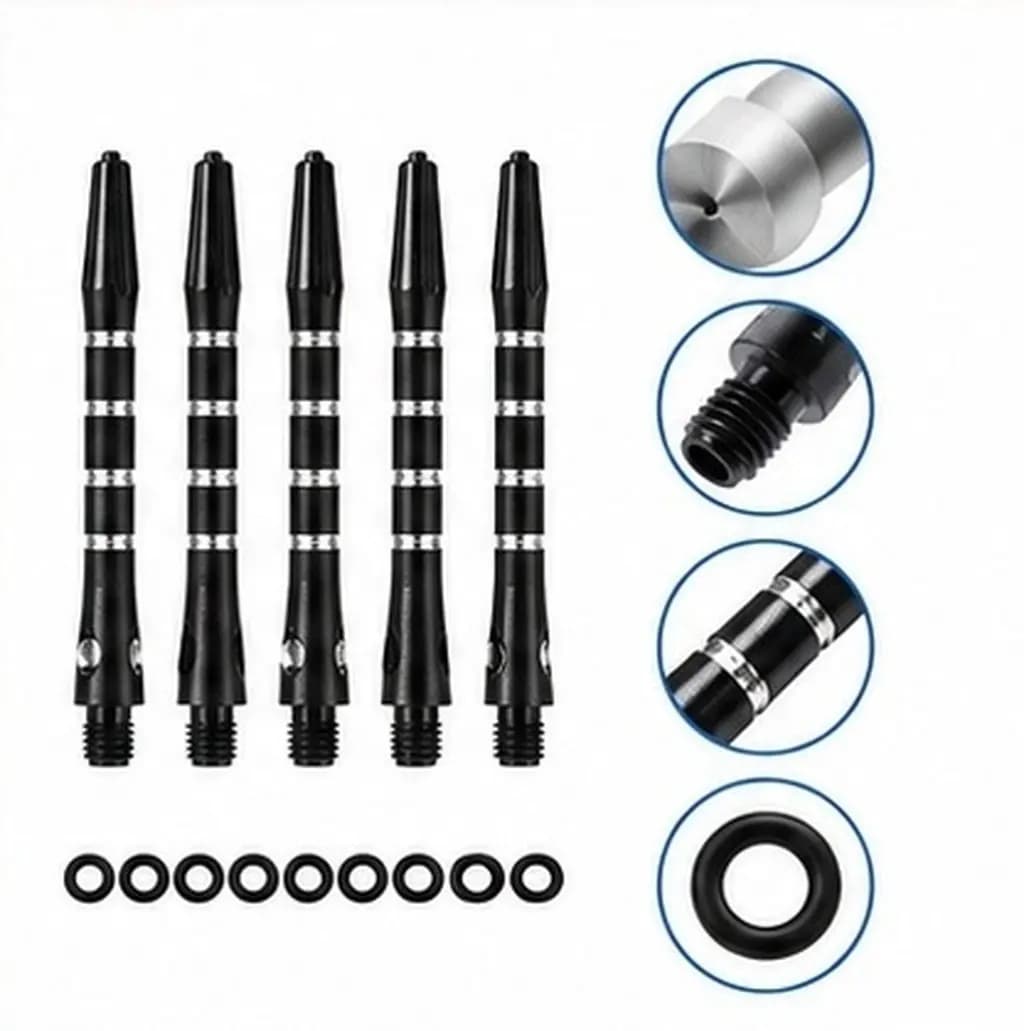 20Pcs Shafts Aluminium Alloy Standard 2Ba Screw Thread Replacement Dart Shafts Black for Steel Tip Front Loaded Weight