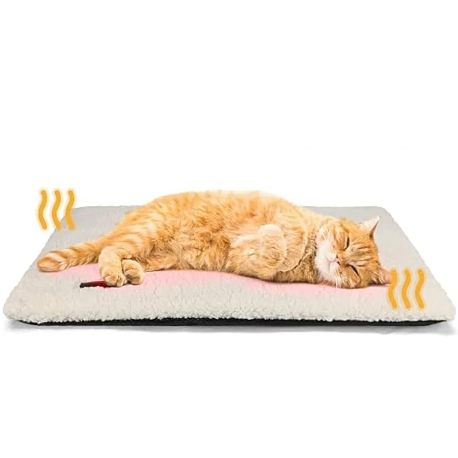 Cuccia Autoriscaldante per Gatti, Tappetino Autoriscaldante per Cani e Gatti 24 X 18 Pollici, Cuscinetto Termico Extra Caldo per Animali Domestici da Interno ed Esterno con Rivestimento Rimovibile