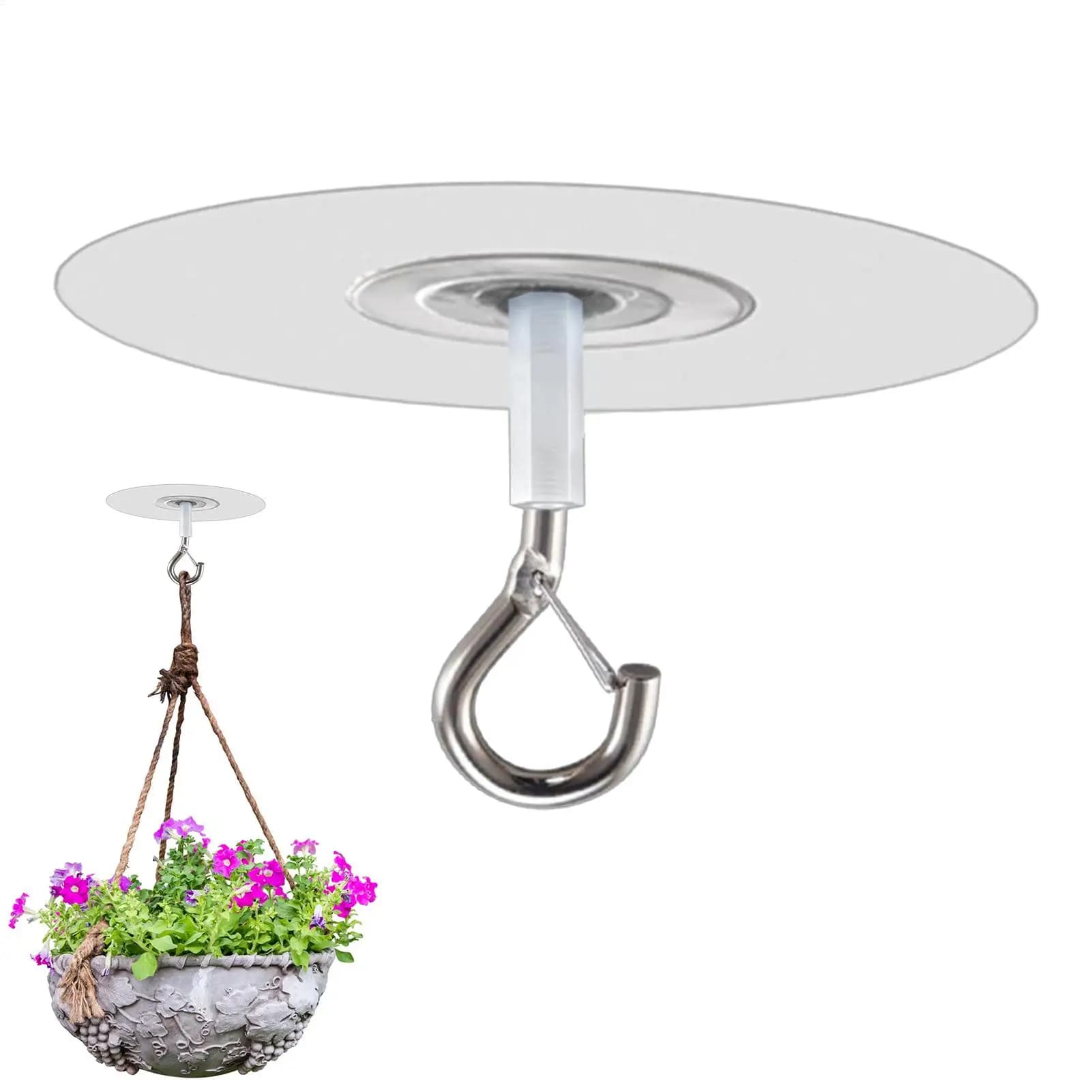 Adhesive Ceiling Hook No-Drill Ceiling Hooks with Strong Bearing Capacity Hooks for Balloons Wind Chimes Lights Decoration