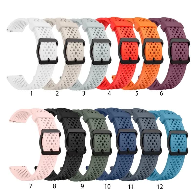 20/22mm cinturino in silicone traspirante per Huami Amazfit PACE Stratos 2 2S 3 GTR 2 2e 3 4 Pro GTR Mini cinturini Smartwatch impermeabili
