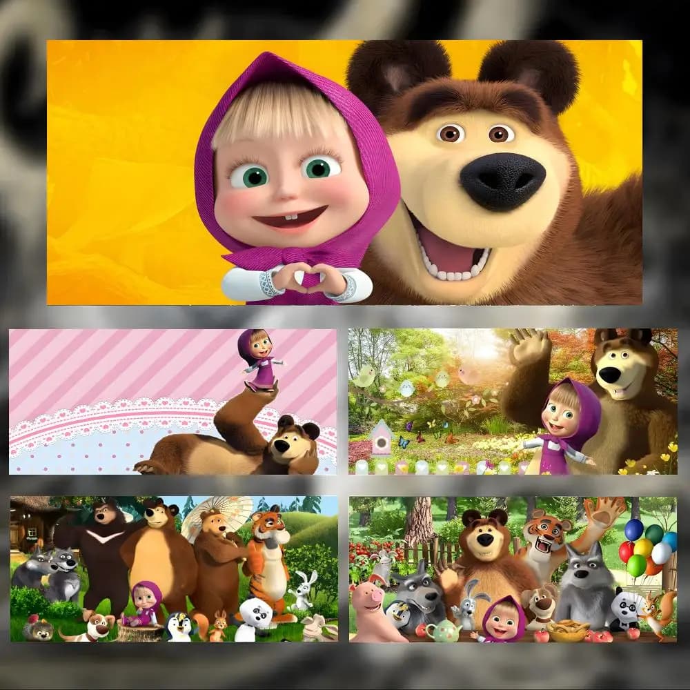 animation cute M-Masha and the Bear Mouse Pad Large Thick Desk Pad Stitched Edges Gaming Mouse Mat for PC