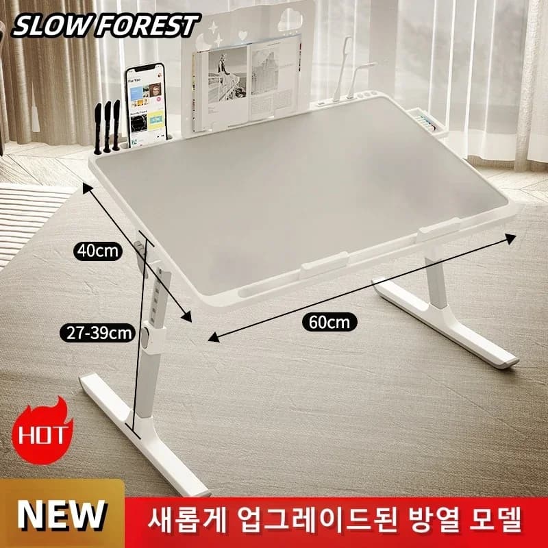 Tavolino da Letto per Laptop, Tavolo Regolabile per Letto, Scrivania Portatile con Cassetto Portaoggetti, Tavolino Pieghevole per Tablet da Divano