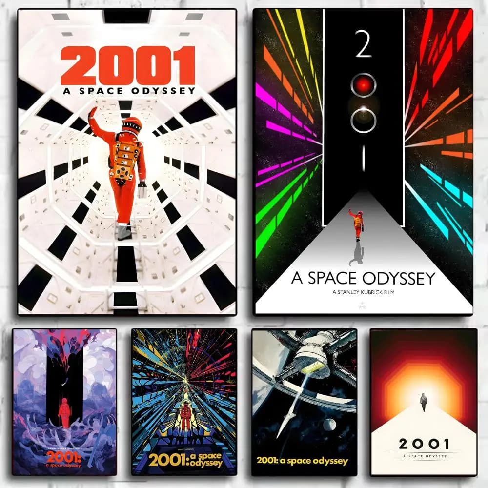2001 A S-Space Odyssey Poster Adesivi Murales Pittura Murale Adesivi Murali Autoadesivi per Camera da Letto Soggiorno Casa Decorazione HD Regalo