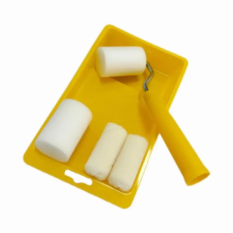 Set di Rulli per Pittura in Schiuma da 2 Pollici con Vassoio e Rivestimento per Pulizia Rapida di Pareti, Cornici e Porte