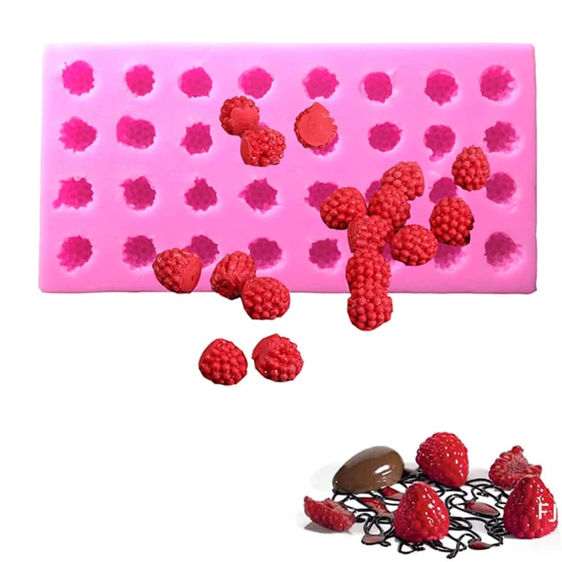 Stampo in silicone 3D a forma di frutto di lampone per fai da te, per diffusori, gesso, resina epossidica, fondente, cioccolato, mousse, decorazioni per torte e cottura