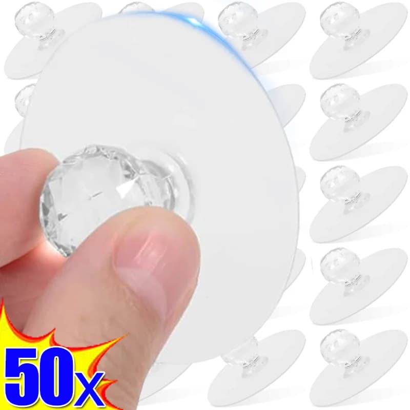 50/2 pezzi manopole per porte in cristallo trasparente manopole per porte del cassetto dell'armadio maniglie maniglia autoadesiva con funzione gancio decorazione della parete della porta