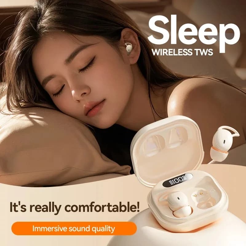 Auricolari Bluetooth Wireless M72 per Sport, Giochi e Musica, Mini Invisibili per il Sonno con Microfono Integrato, Compatibili con Android e iOS
